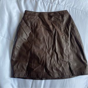 Abercrombie & Fitch Brown Leather Skirt